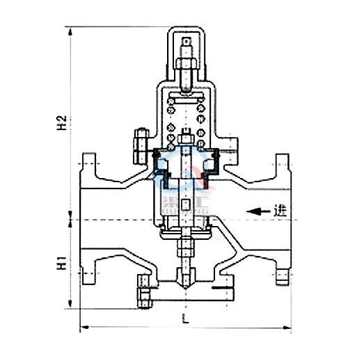 Y42X水用減壓閥，空氣減壓閥外形圖