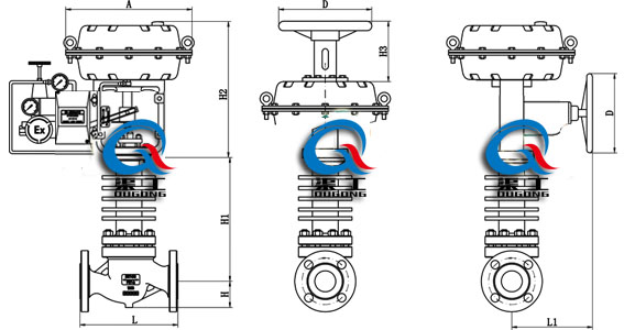 氣動高溫調節(jié)閥 (外形尺寸圖)