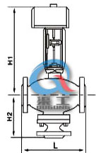 比例積分電動(dòng)調(diào)節(jié)閥(三通)外形圖
